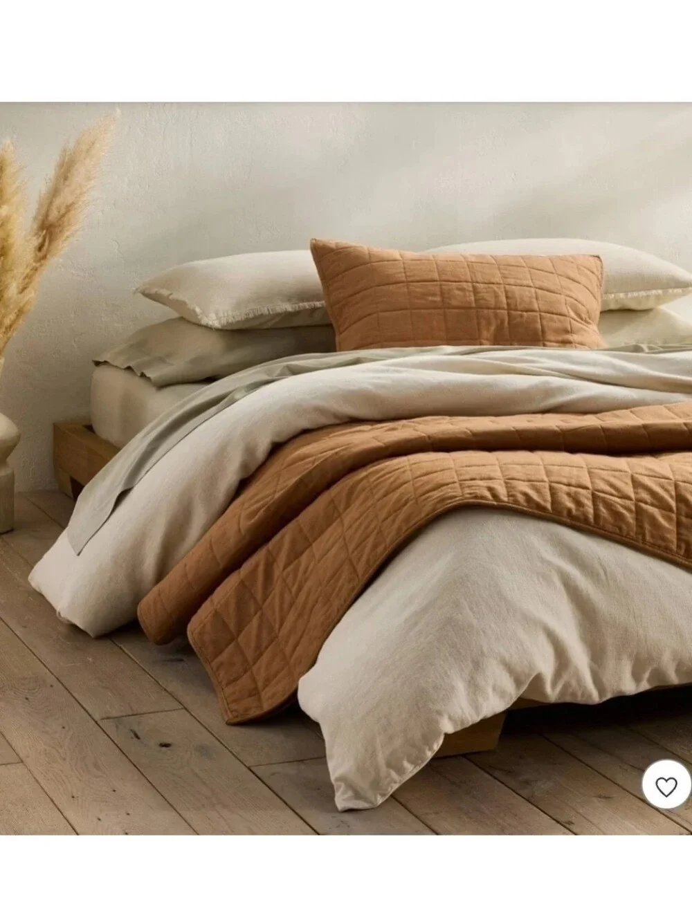 Casaluna - King Heavyweight Linen Blend Duvet Cover & Sham Set Natural